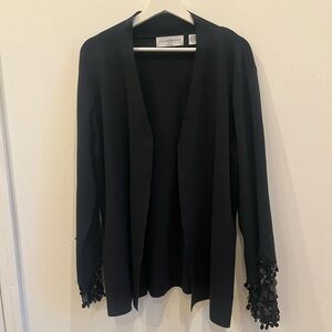 Marisa Christina Black Silk Blend Cardigan sequins on arms festival party